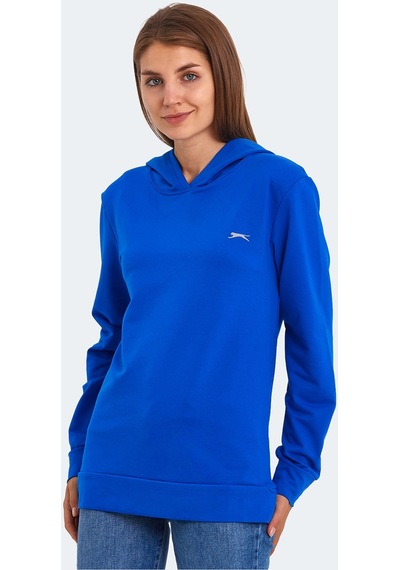 Slazenger KATHY IN Kadın Kapüşonlu Saks Mavi Sweatshirt