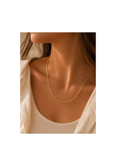 14k Altın Kaplama 60 Cm Topçuk Zincir Kolye Altın