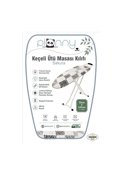 Pionny Keçeli Ütü Masası Kılıfı - 55x140 Cm - Sakura Çok Renkli