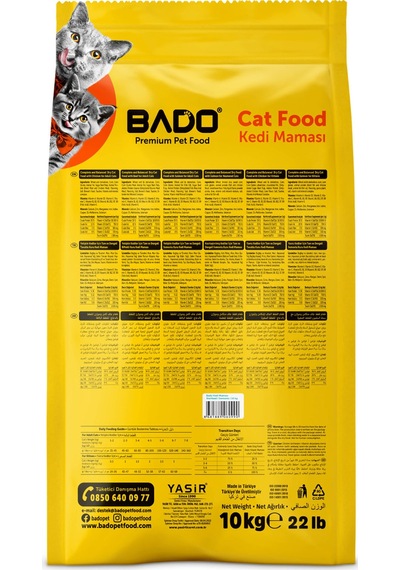Bado Yetişkin Kısır Kedi Maması Somonlu 10 Kg