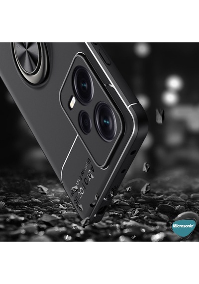 Microsonic Xiaomi Redmi Note 12 Kılıf Kickstand Ring Holder