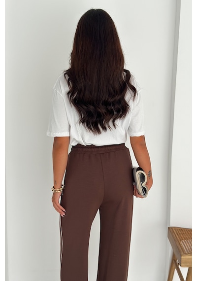 Noa & Noa Kadın Lastikli Bel Bağcıklı Bol Paça Pantolon Rahat & Minimal Stil Kahverengi Noa & Noa Kadın Lastikli Bel Bağcıklı Bol Paça Pantolon Rahat & Minimal Stil Kahverengi