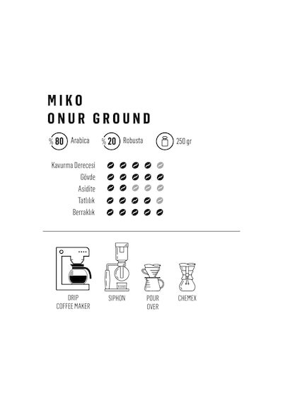 Miko Onur Ground Filtre Kahve 250 G