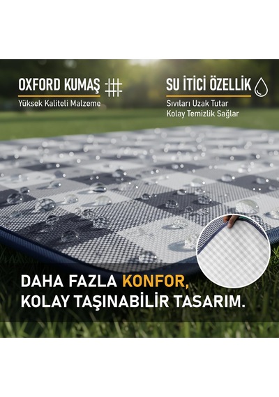 Haegs Piknik Örtüsü, Çanta Kamp Matı, Plaj Matı, Piknik Yer Örtüs Mavi - Kırmızı