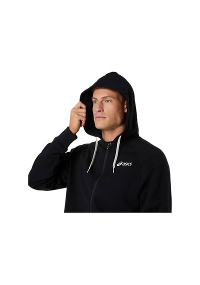 Asics Logo Fleece Full-zip Erkek Siyah Koşu Ceket 2031f325-001