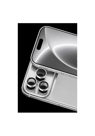 Newface Apple iPhone Uyumlu,  18 Pro Max Raze Metal Kamera Lens - Gümüş