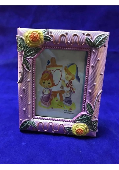 9x13 Cm Plastik Fotoğraf Çerçevesi - Renkli Çiçek Desenli Camlı Çerçeve