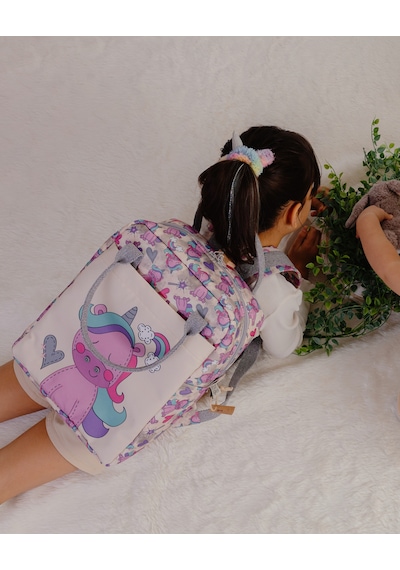 Unicorn Temalı L Boy Su Geçirmez Çocuk Çantası Okul Ve Günlük