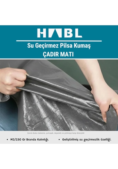 Güçlendirilmiş Su Geçirmez Kamp Ve Çadır Altı Brandası - 12m2