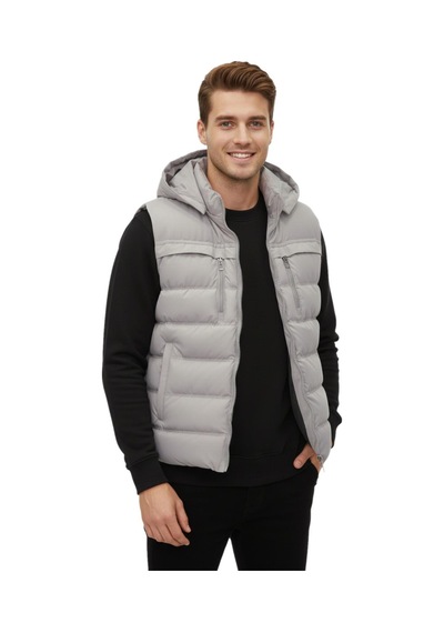 Dynamo Erkek Kapüşonlu Spor Yelek 4021 Bgl-st04900 Taş