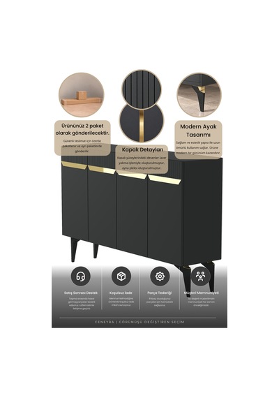 Ka1244ag Duma Konsol Antrasit-gold 120cm Antrasit - Gold