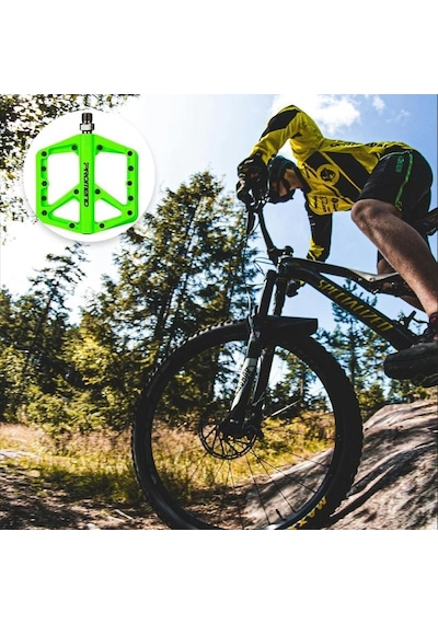 Promend Renkli Platform Pedal Mtb Freeride Kaymaz Rulmanlı Plastik Pedal Ultra Hafif Gri Renk