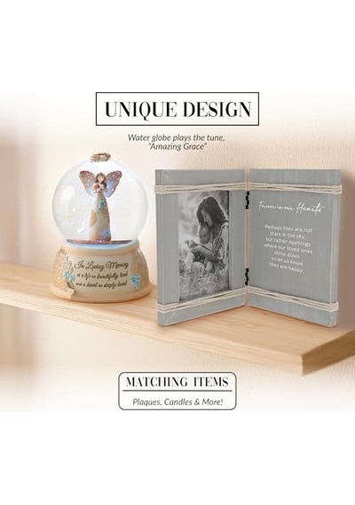 19061 Light Your Way Memorial İn Loving Memory Musical Water Globe, 100mm Diğer