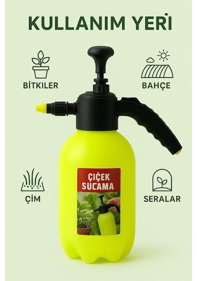 Çiçek Bitki Sulama İlaçlama Pompası 2 Lt Püskürtme Ayarlı Lüks Pompa Bahçe Pompası