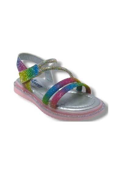 Arzen Bebe 231-25 Anatomik Simli Taşlı Cırtlı Kız Çocuk Sandalet 26-30 Renkli