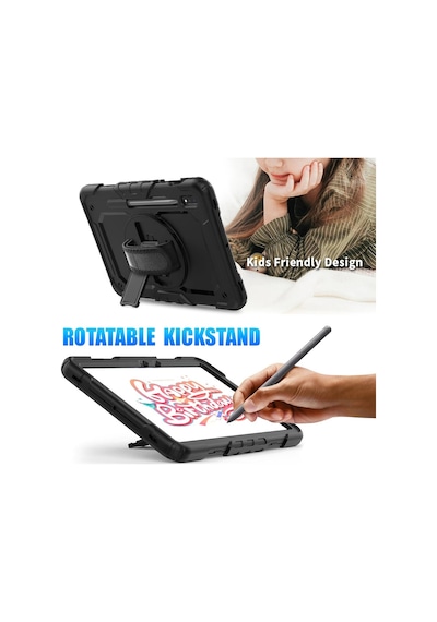 Samsung Galaxy Tab S9 Fe Plus / S9 Plus 12.4inç Uyumlu Kılıf Defender Askılı Pars Case Fuji X610 X810