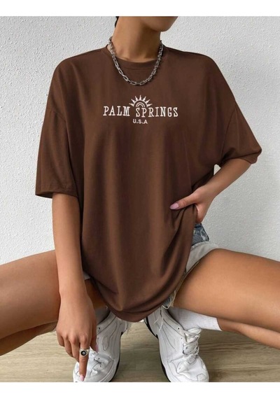 Noıssey Kahverengi Baskılı Oversize
