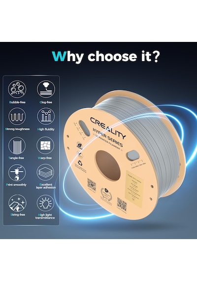 Creality Petg Filament, Hyper Petg 1,75 Mm 3d Yazıcı Filamenti, 30-600 Mm/s, Boyutsal Doğruluk +/- 0,02 Karton Makara 8,8 Lbs , Çoğu Fdm 3d Yazıcıya Uygun 4 Kg Siyah Kül Creality Petg Filament, Hyper Petg 1,75 Mm 3d Yazıcı Filamenti, 30-600 Mm/s, Boyutsal Doğruluk +/- 0,02 Karton Makara 8,8 Lbs , Çoğu Fdm 3d Yazıcıya Uygun 4 Kg Siyah Kül