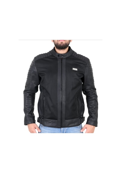Venom Motosiklet Montu Deri Siyah Blade Fileli Motorcu Ceketi