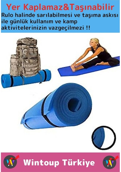 Özel Çift Taraflı Kaymaz Silinebilir Yoga Meditasyon Fitness Kamp Minderi 16 Mm Askılı Mat 2'li Set Çok Renkli