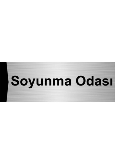 Soyunma Odası 10x20cm Gümüş Renk Metal Yönlendirme Levhası