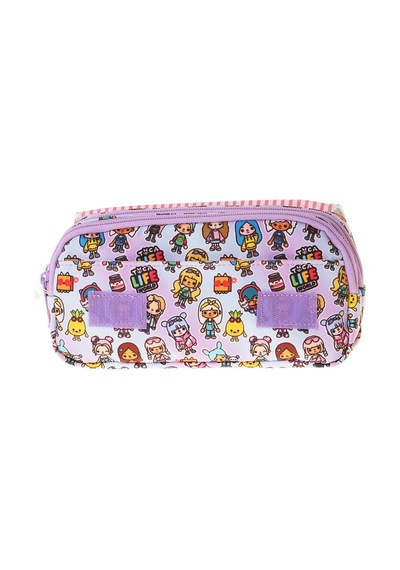 Kaukko Kids Taşıma Askılı Kız Çocuk Toca Life Baskılı Şık Kalem Çantası Lila - Turkuaz - L5340 Çok Renkli