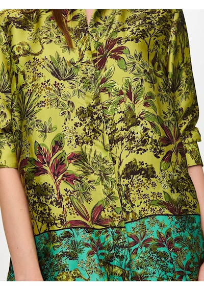 Faik Sönmez Eteği Sulu Jungle Desen Tunik W27tnk002 Uw27tnk002196 Matcha