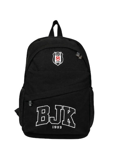 Beşiktaş Lisanslı Siyah Nakış Logolu Sırt Çantası - 3 Bölmeli İlkokul Ve Ortaokul Çantası