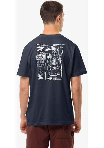 Jack Wolfskin Dıscover T M Erkek Mavi T-shirt 1809761tr-4314 Mavi