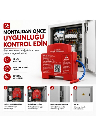 Elektrik Panosu Otomatik Yangın Söndürücü 20 Gr Aerosol Fitilli Sistem