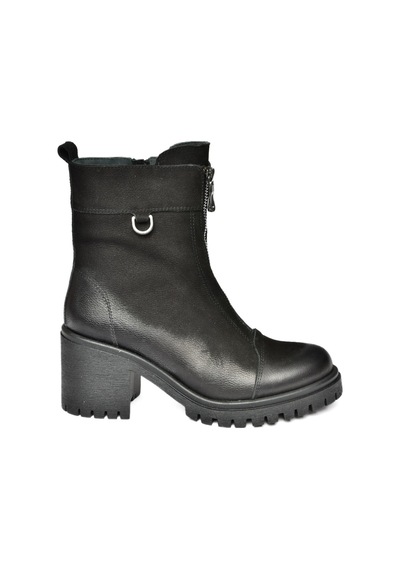 Fox Shoes R654095903 Siyah Hakiki Deri Kalın Topuklu Kadın Bot Siyah