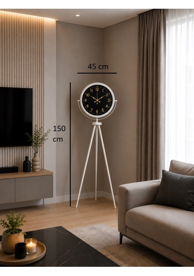 Royal Gold Rakamlı Beyaz Tripod Ayaklı Saat Diğer
