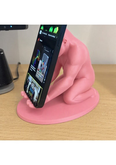 3d Baskı Goril Telefon Tutucu - Kaslı Goril Masaüstü Telefon Standı-pembe Diğer