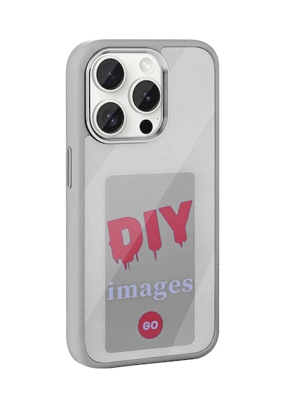 Zore Apple iPhone Uyumlu 15 Pro Max Kılıf Ekranı Yansıtan Omsy Akıllı Nfc Kapak - Gri