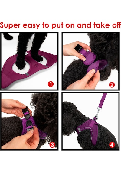 Air-Mesh Küçük ve Orta Irk Kedi Köpek Göğüs Tasması - Yumuşak, Nefes Alabilir, Dayanıklı MOR S