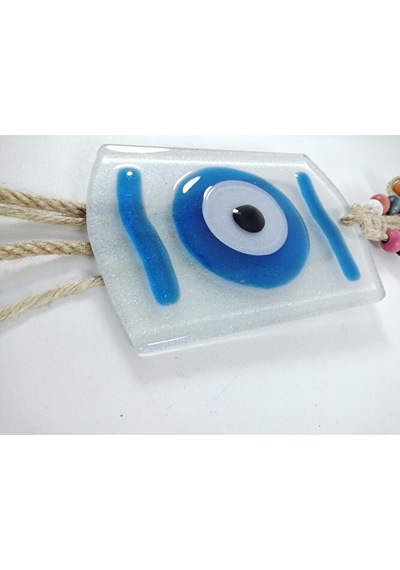 Dikdörtgen Nazar Boncuğu 11 X 7 Cm Özel Tasarım El Yapımı Makrome