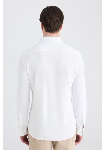Twn Slim Fit Beyaz Örme Gömlek 5ec02ım02259m Çok Renkli