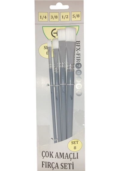 Bafix Fırça Seti Set-8 Gri 1/4,3/8,1/2,5/8 4 Lü Bfx-fır70908