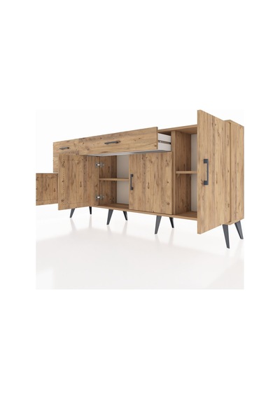 Arges Konsol 3 Raflı 3 Çekmeceli 4 Kapaklı 176x30x83 Çam-çam/çam Çam/çam Arges Konsol 3 Raflı 3 Çekmeceli 4 Kapaklı 176x30x83 Çam-çam/çam Çam/çam