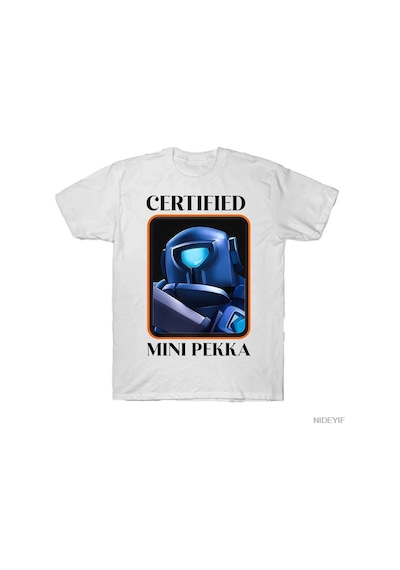 Tarzsokak Sertifikalı Mini Pekka Çocuk Clash Royale T-shirt Erkek Kadın % 100% Pamuklu Tişörtler Kısa K Beyaz