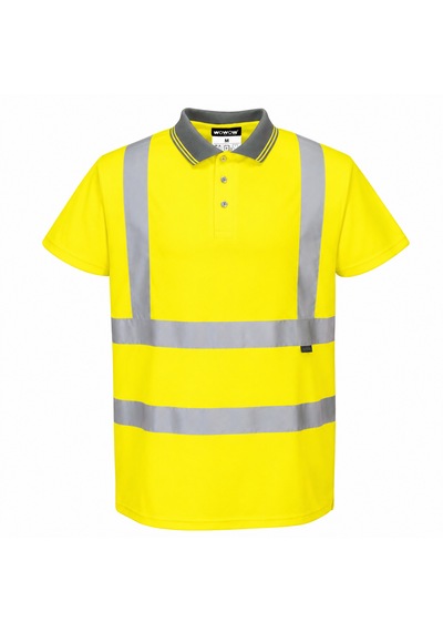 Reflektörlü Tişört Polo Yaka Sarı