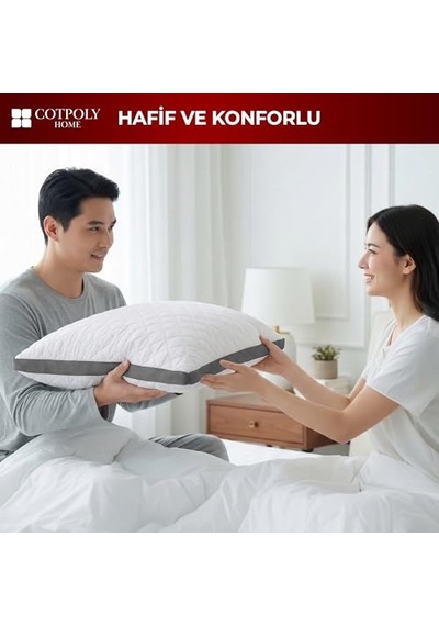 Cotpoly Home Klimalı Yastık 50x70 Cm - Hava Sirkülasyonlu Kapitone Mikrofiber Dış Kılıf 850 Gr Silikon Dolgulu Ortopedik Uyku Yastığı 2'li Gri Cotpoly Home Klimalı Yastık 50x70 Cm - Hava Sirkülasyonlu Kapitone Mikrofiber Dış Kılıf 850 Gr Silikon Dolgulu Ortopedik Uyku Yastığı 2'li Gri