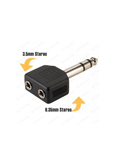 6.35Mm (1/4 Inç) Erkek To 2 X 3.5Mm (1/8 Inç) Dişi Ses Adaptörü
