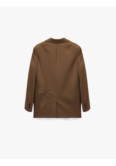 Koton Viskon Karışımlı Düğmeli Cep Detaylı Kruvaze Yaka Blazer Ceket Kahverengi 6wak50101uw Kahve Koton Viskon Karışımlı Düğmeli Cep Detaylı Kruvaze Yaka Blazer Ceket Kahverengi 6wak50101uw Kahve