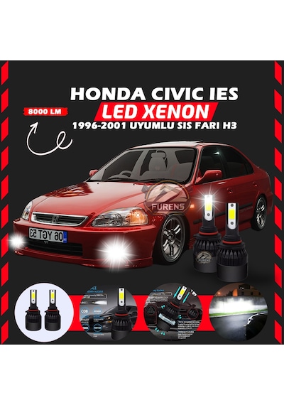 Honda Civic İes 1996-2001 Sis Farı Uyumlu Şimşek Etkili Led Xenon Light Series H3