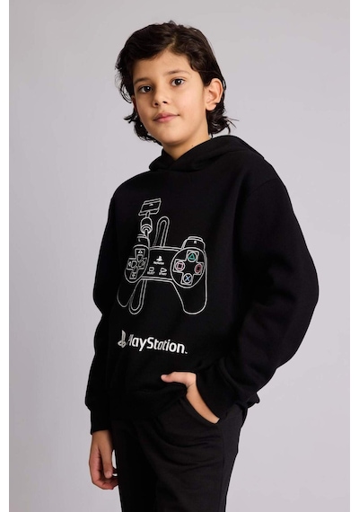 Defacto Erkek Çocuk Playstation Kapüşonlu Sweatshirt F9906a825cwbk81 Siyah-bk81