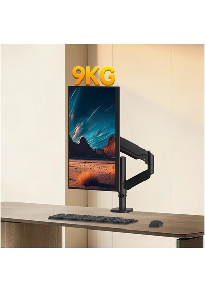 Tr M252la Gazlı Yaylı Uzun Direkli Tekli Monitör Kolu 9 Kg Siyah