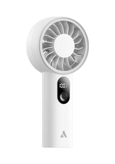 Aecooly Pe01 El Fanı Dijital Led Göstergeli 5 Kademeli Portatif Soğutucu Beyaz