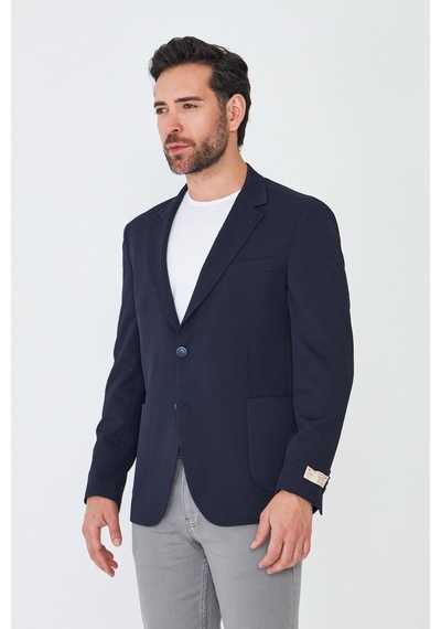 Lacivert Slim Fit Blazer Erkek Ceket Laci