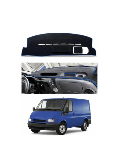 Ford - Transit 2000-2013 Uyumlu Torpido Koruma Kılıfı - Mavi Şeritli